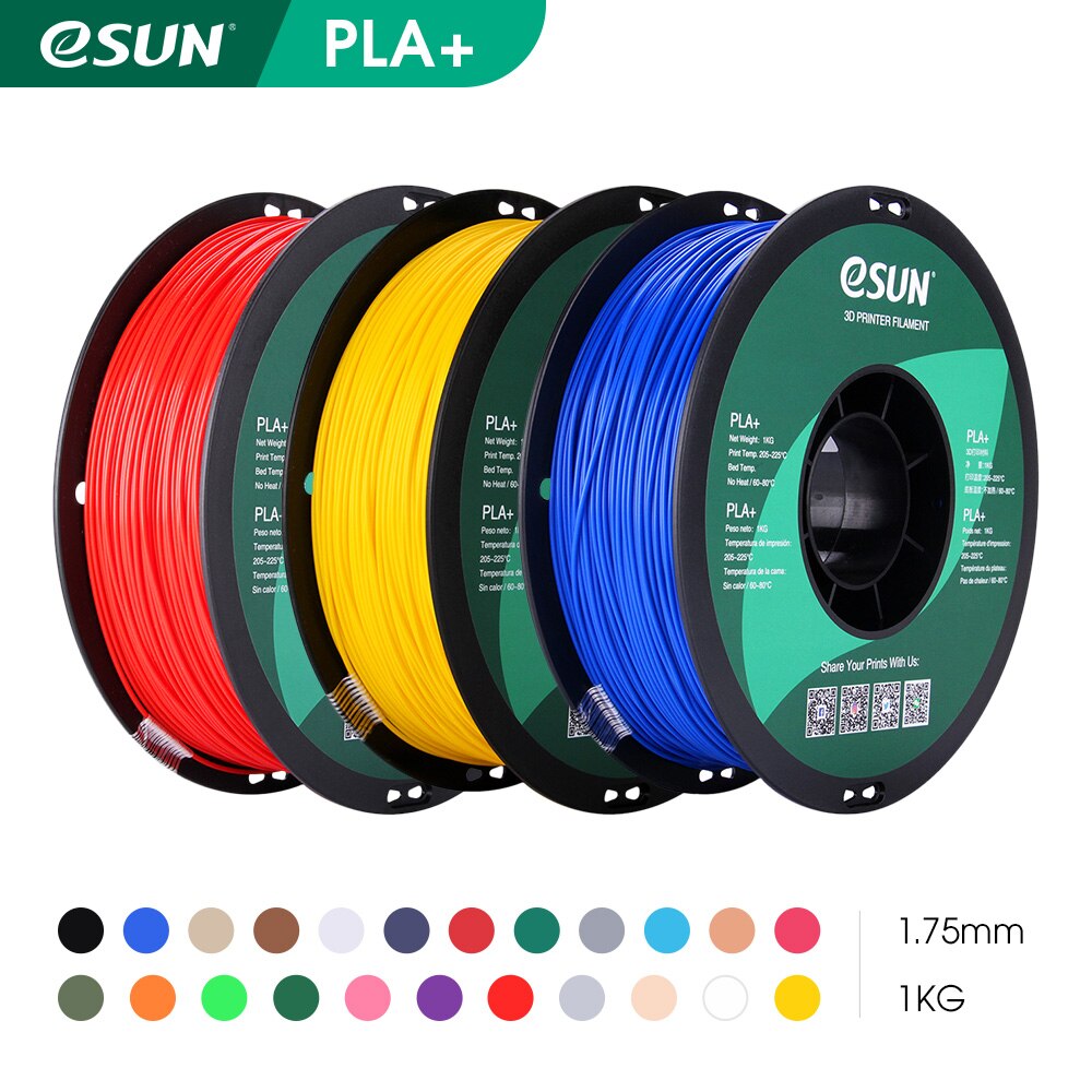 Filamento PLA+ eSun (25 colores diferentes) 1KG - 1.75mm - Creativo 3D
